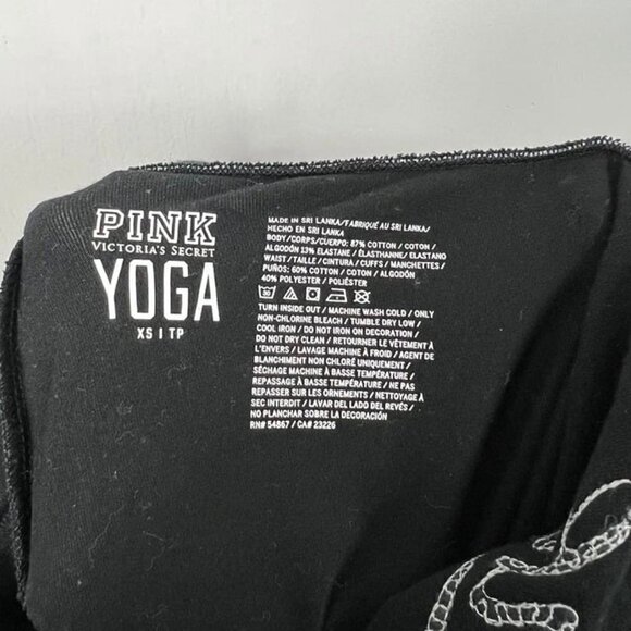 Victoria Secret Pink Yoga varsity trim sequin logo leggings. Size XS - Picture 6 of 6